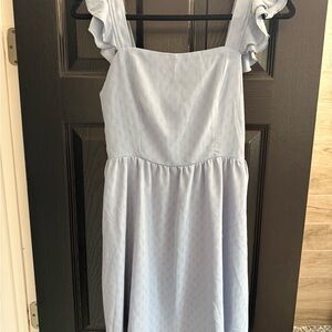 SHEIN Light Blue Ruffle Strap Dress